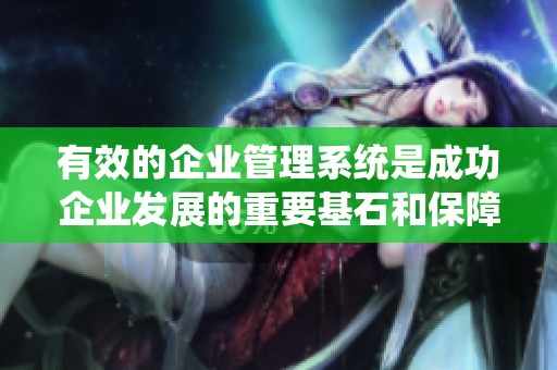 有效的企业管理系统是成功企业发展的重要基石和保障。