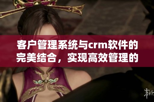 客户管理系统与crm软件的完美结合，实现高效管理的新时代