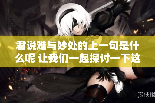 君说难与妙处的上一句是什么呢 让我们一起探讨一下这个问题吧