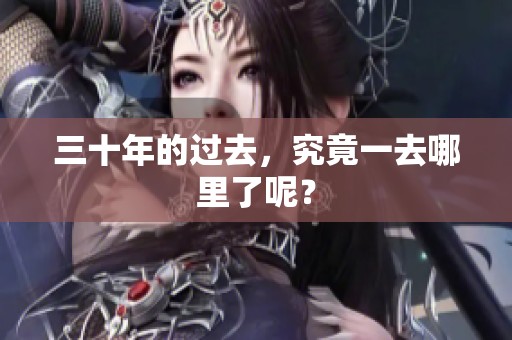三十年的过去，究竟一去哪里了呢？