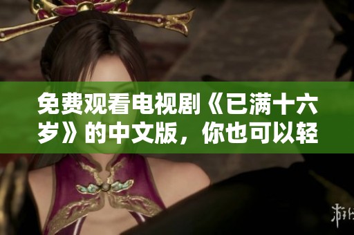 免费观看电视剧《已满十六岁》的中文版，你也可以轻松享受这一精彩剧集