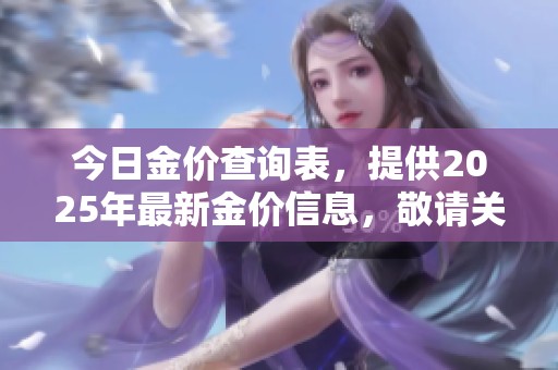 今日金价查询表，提供2025年最新金价信息，敬请关注。