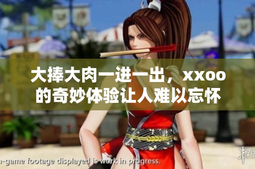 大捧大肉一进一出，xxoo的奇妙体验让人难以忘怀