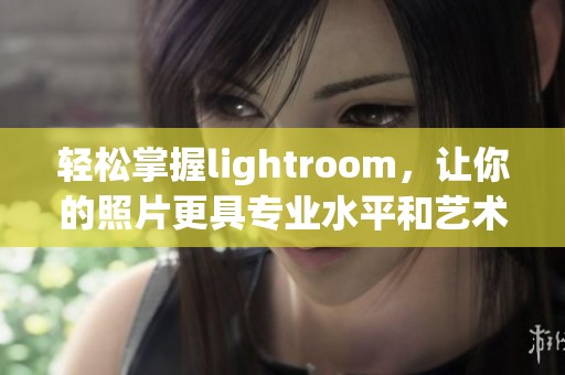 轻松掌握lightroom，让你的照片更具专业水平和艺术气息