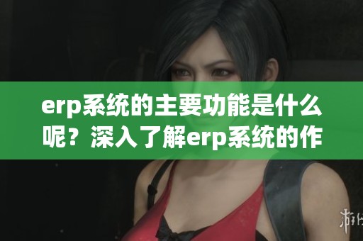 erp系统的主要功能是什么呢？深入了解erp系统的作用与应用。