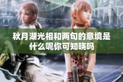 秋月湖光相和两句的意境是什么呢你可知晓吗