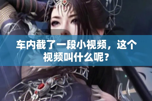 车内截了一段小视频，这个视频叫什么呢？