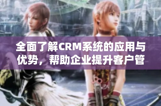 全面了解CRM系统的应用与优势，帮助企业提升客户管理效率
