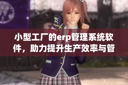 小型工厂的erp管理系统软件，助力提升生产效率与管理水平