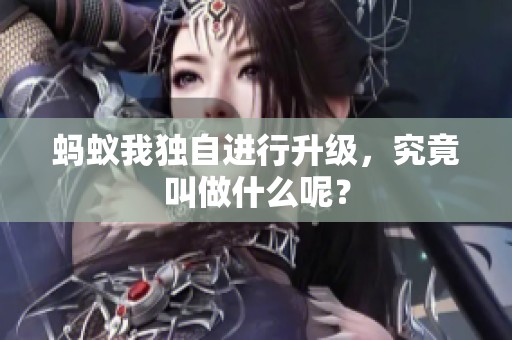蚂蚁我独自进行升级，究竟叫做什么呢？