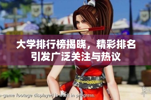 大学排行榜揭晓，精彩排名引发广泛关注与热议