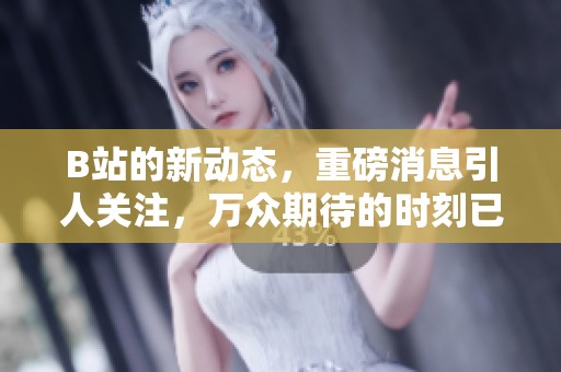 B站的新动态，重磅消息引人关注，万众期待的时刻已然来临。