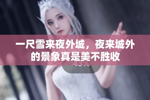 一尺雪来夜外城，夜来城外的景象真是美不胜收
