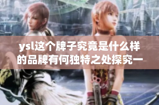 ysl这个牌子究竟是什么样的品牌有何独特之处探究一下吧