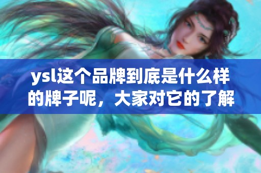 ysl这个品牌到底是什么样的牌子呢，大家对它的了解有多少呢