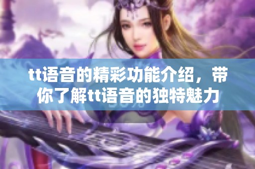 tt语音的精彩功能介绍，带你了解tt语音的独特魅力