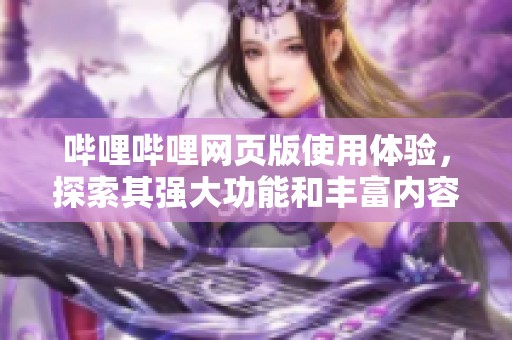 哔哩哔哩网页版使用体验，探索其强大功能和丰富内容的魅力所在