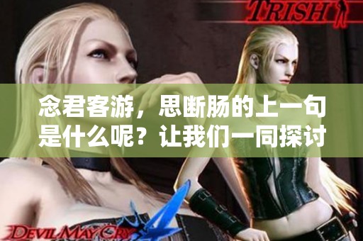 念君客游，思断肠的上一句是什么呢？让我们一同探讨一下。