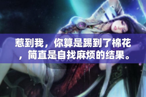 惹到我，你算是踢到了棉花，简直是自找麻烦的结果。