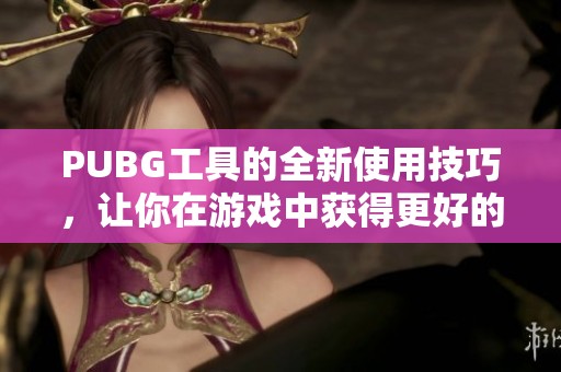 PUBG工具的全新使用技巧，让你在游戏中获得更好的胜利体验