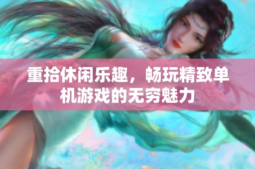 重拾休闲乐趣，畅玩精致单机游戏的无穷魅力