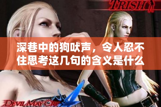 深巷中的狗吠声，令人忍不住思考这几句的含义是什么