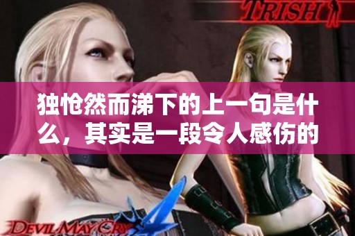独怆然而涕下的上一句是什么，其实是一段令人感伤的文字。