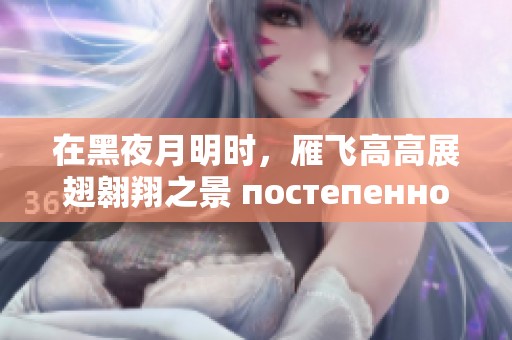 在黑夜月明时，雁飞高高展翅翱翔之景 постепенно延绵不绝