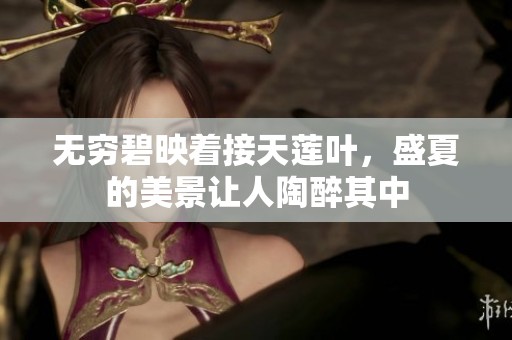 无穷碧映着接天莲叶，盛夏的美景让人陶醉其中