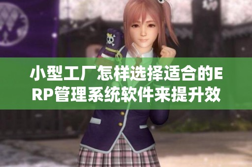 小型工厂怎样选择适合的ERP管理系统软件来提升效率