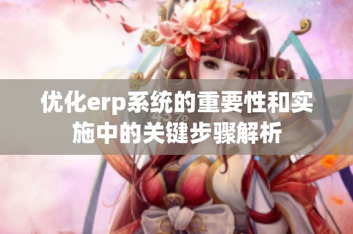 优化erp系统的重要性和实施中的关键步骤解析