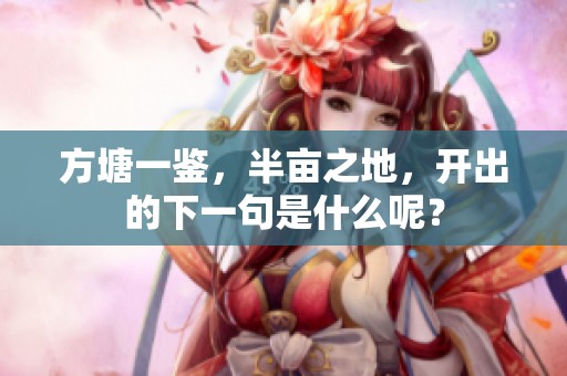 方塘一鉴，半亩之地，开出的下一句是什么呢？