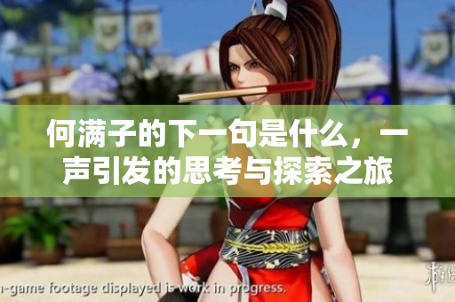 何满子的下一句是什么，一声引发的思考与探索之旅