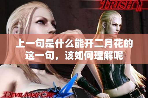 上一句是什么能开二月花的这一句，该如何理解呢