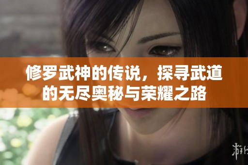 修罗武神的传说，探寻武道的无尽奥秘与荣耀之路