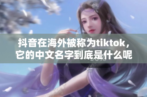 抖音在海外被称为tiktok，它的中文名字到底是什么呢