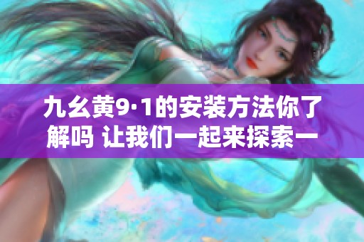 九幺黄9·1的安装方法你了解吗 让我们一起来探索一下吧